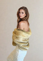 Brown Faux Fur Shawl (Butterfly Brw05)