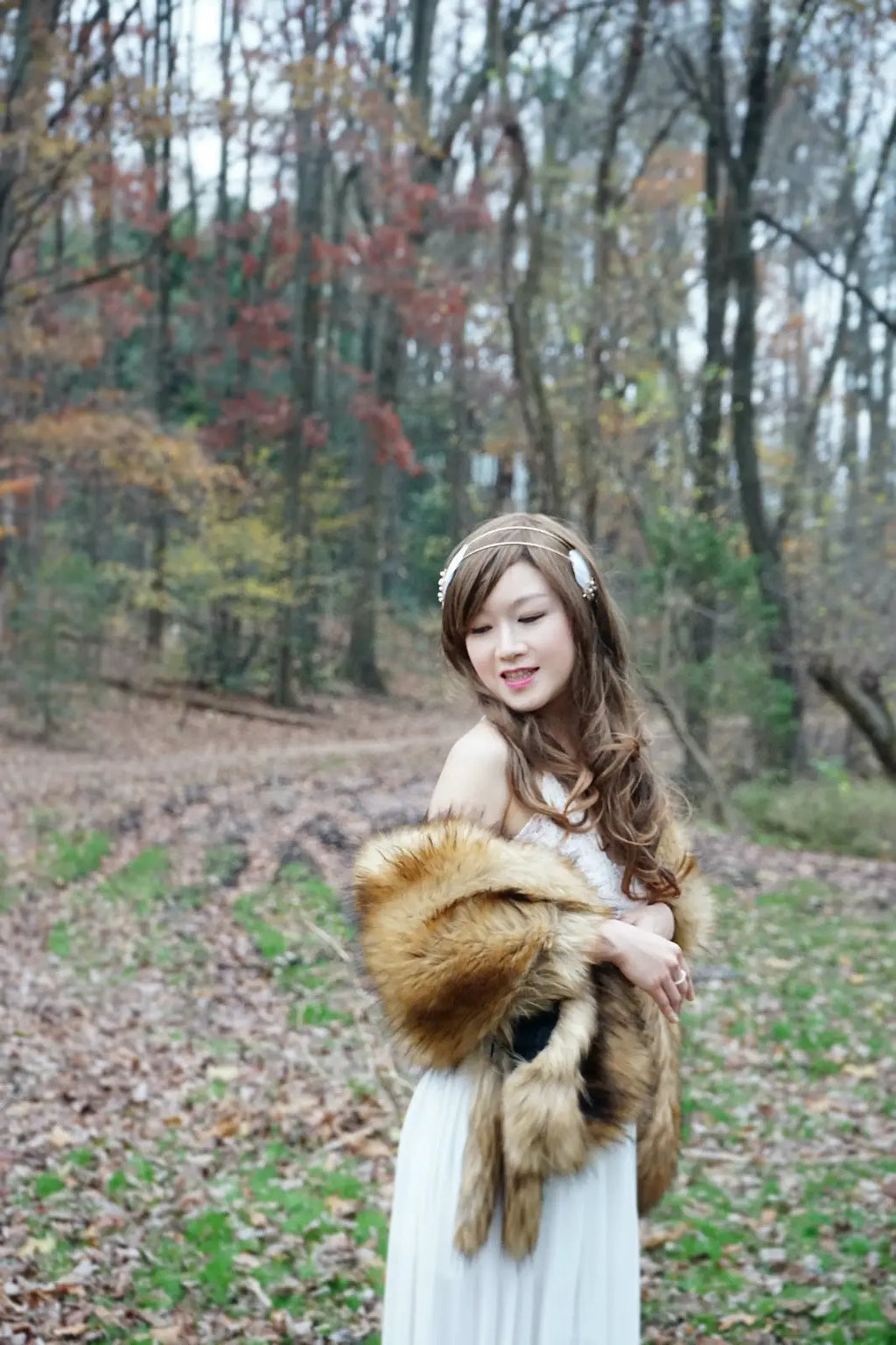 Brown Fur Shawl (Lilian LBrw02)
