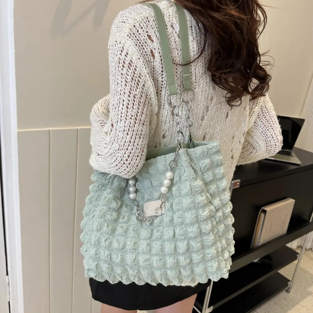 Bubble textured tote bag elevates luxury fashion for women effortlessly $20.99 bag medium polyester imported product