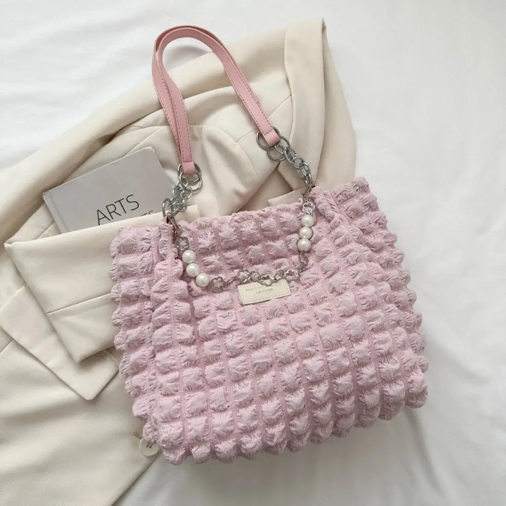 Bubble textured tote bag elevates luxury fashion for women effortlessly $20.99 bag medium polyester imported product