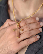 Bubinga Wood Cross Pendant (Gold) - Maven Couture IncCross Pendant