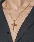 Bubinga Wood Cross Pendant (Gold) - Maven Couture IncCross Pendant