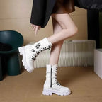 Buckled Lace-Up Combat Boots