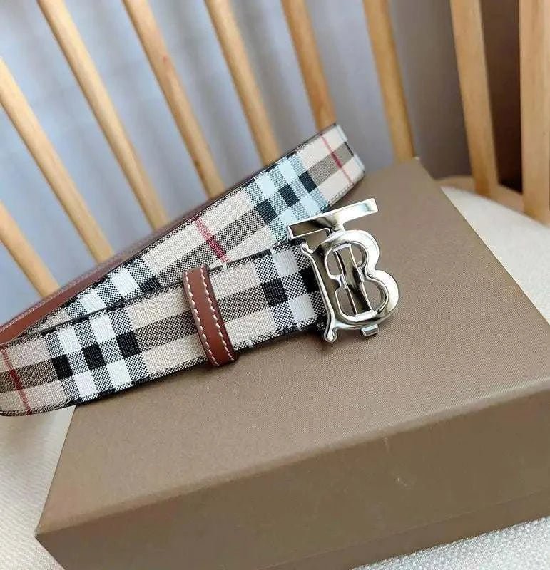 Burberry TB Belt E-Canvas & Leather Vintage - Maven Couture Inc
