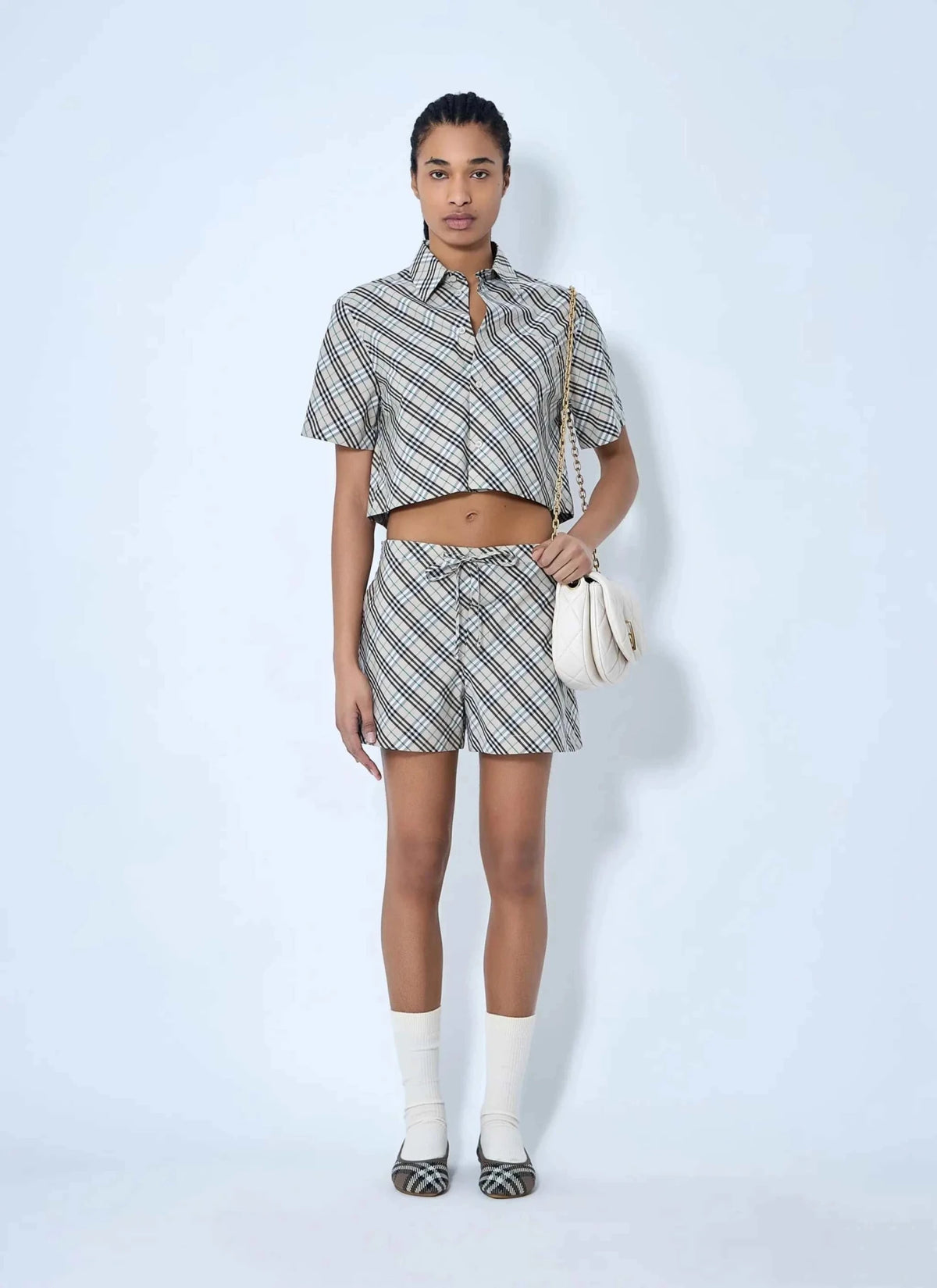 Burberry Women Check Drawstring Shorts - Maven Couture IncBottoms / Pants