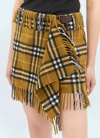 Burberry Women Check Wool And Cashmere Scarf Skirt - Maven Couture IncBottoms / Skirts