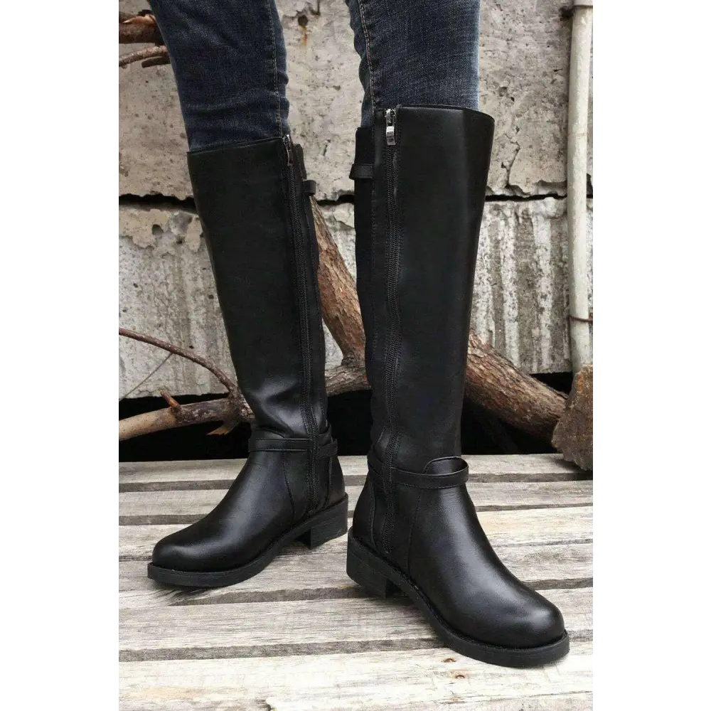 Elevate your style with timeless knee-high luxury fashion boots $66.28 100% polyester + 100% tpr elevate your style