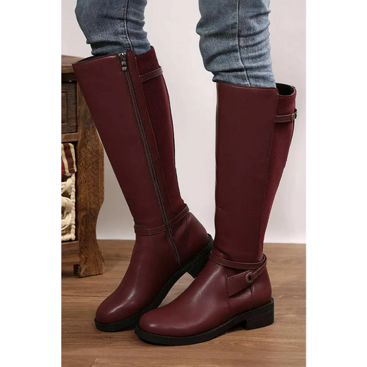 Elevate your style with timeless knee-high luxury fashion boots $66.28 100% polyester + 100% tpr elevate your style