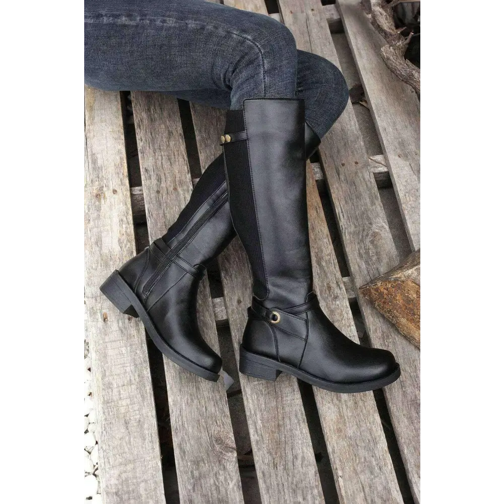 Elevate your style with timeless knee-high luxury fashion boots $66.28 100% polyester + 100% tpr elevate your style