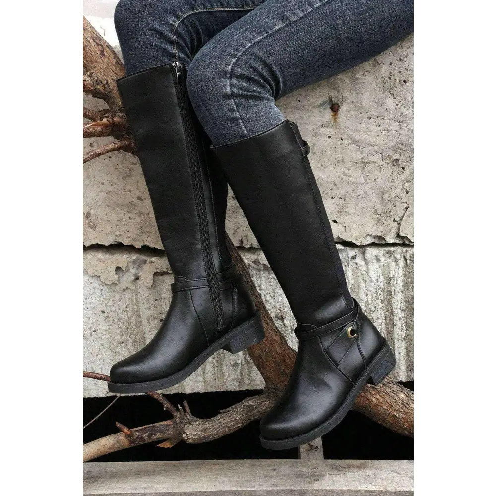 Elevate your style with timeless knee-high luxury fashion boots $66.28 100% polyester + 100% tpr elevate your style