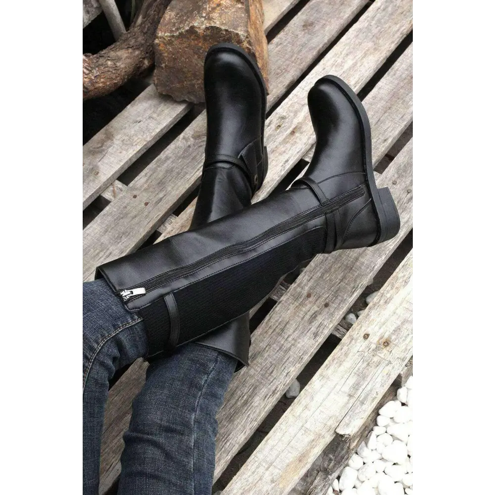 Elevate your style with timeless knee-high luxury fashion boots $66.28 100% polyester + 100% tpr elevate your style