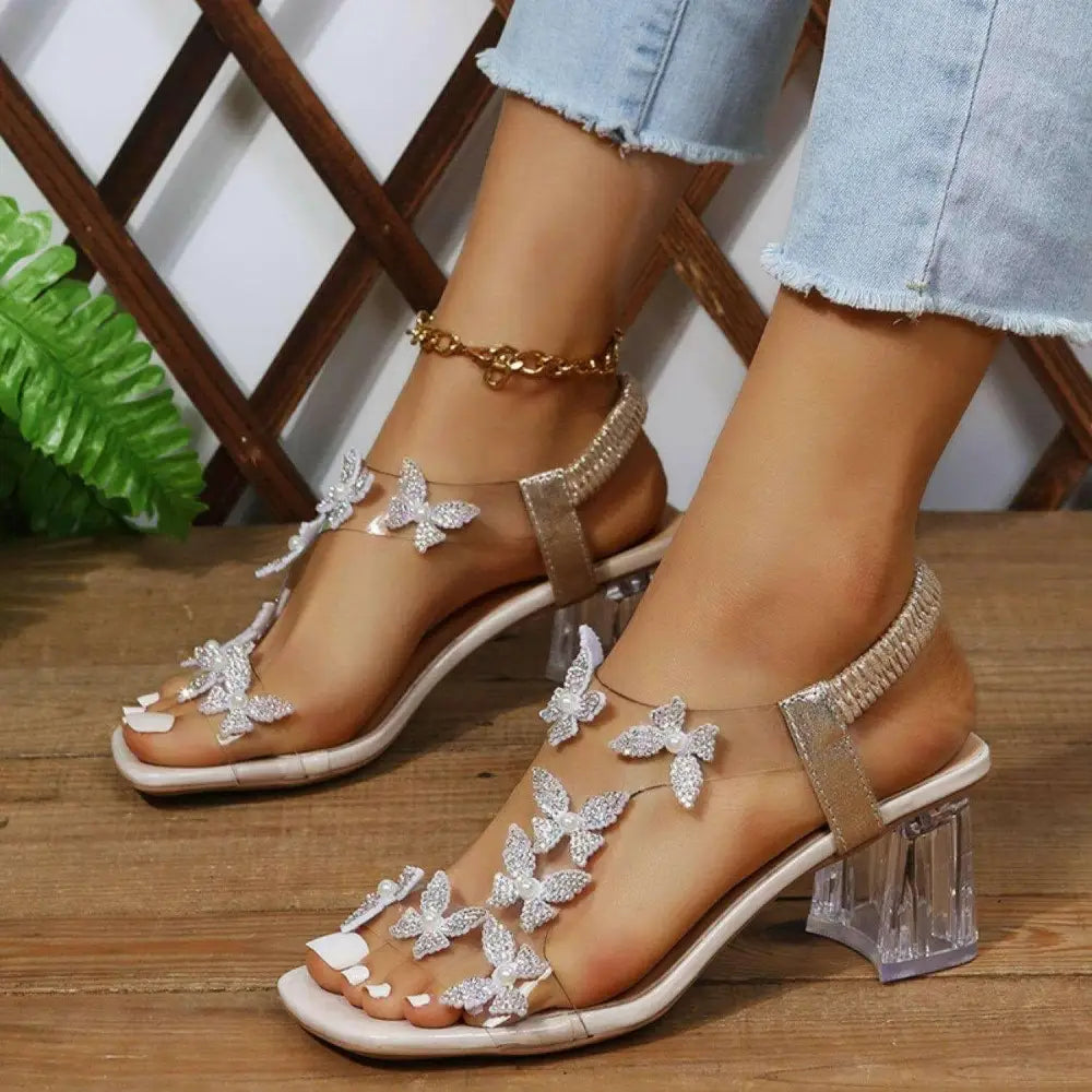 Elevate luxury fashion for women with butterfly detail mid heel sandals $36 heel mid heels - perfect for adding a touch