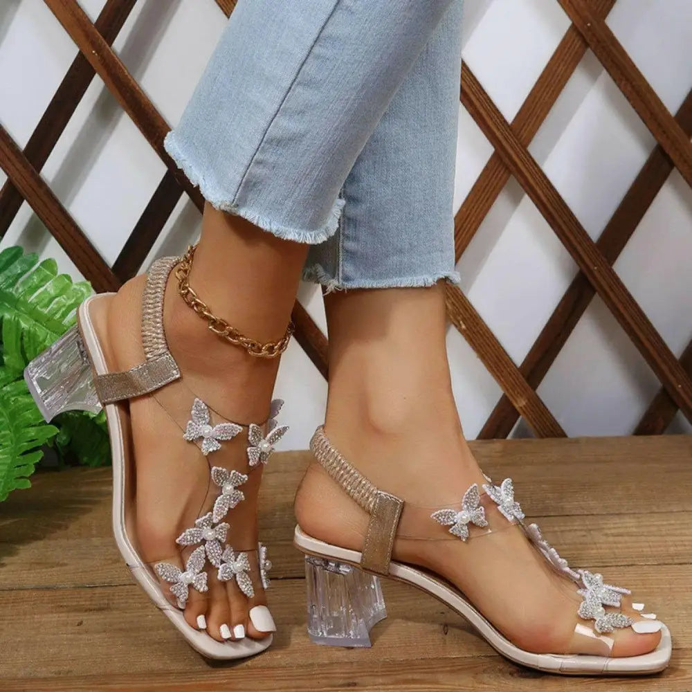 Elevate luxury fashion for women with butterfly detail mid heel sandals $36 heel mid heels - perfect for adding a touch