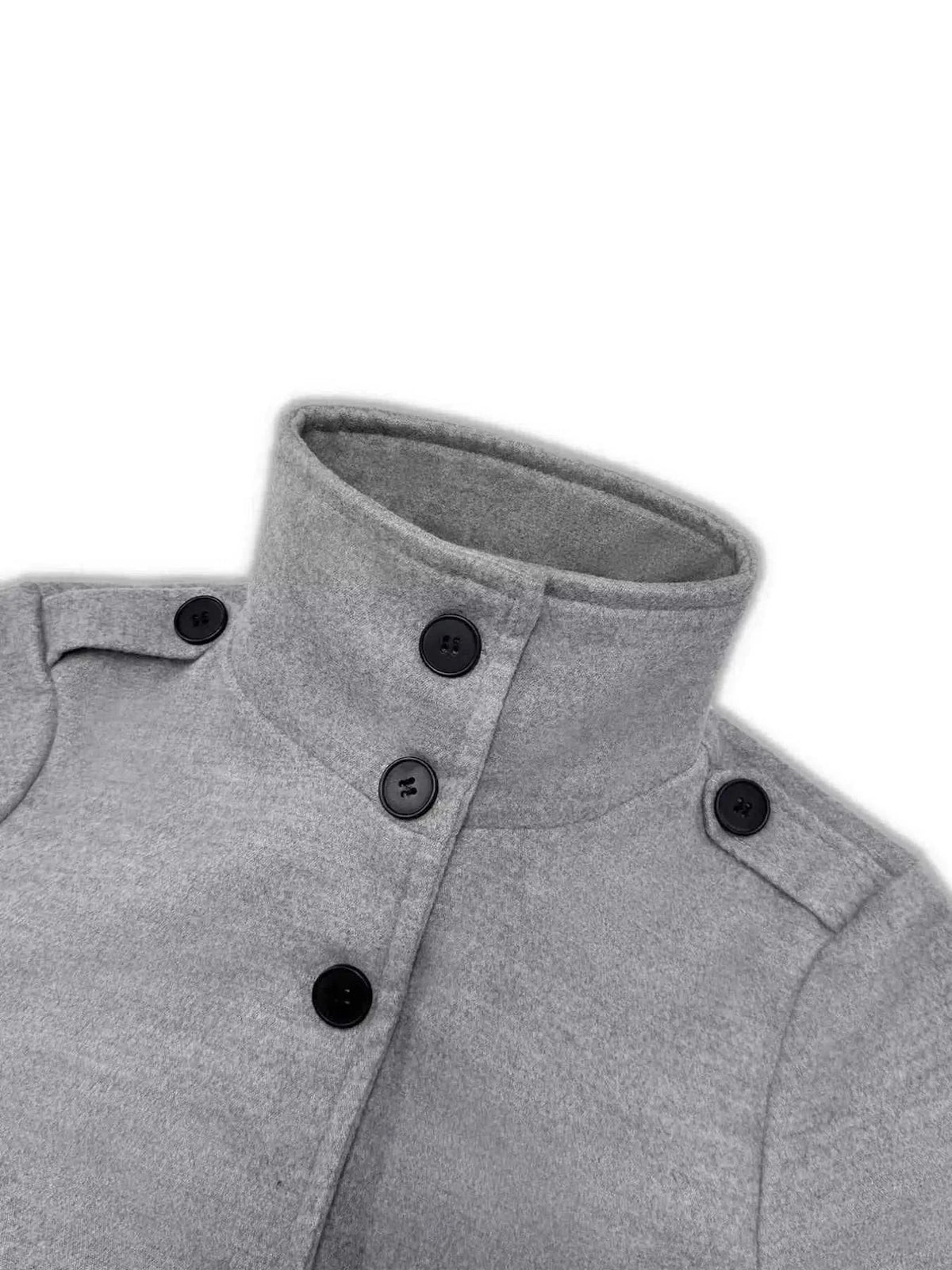Button-Down Longline Coat with Belt