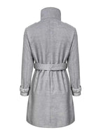Button-Down Longline Coat with Belt