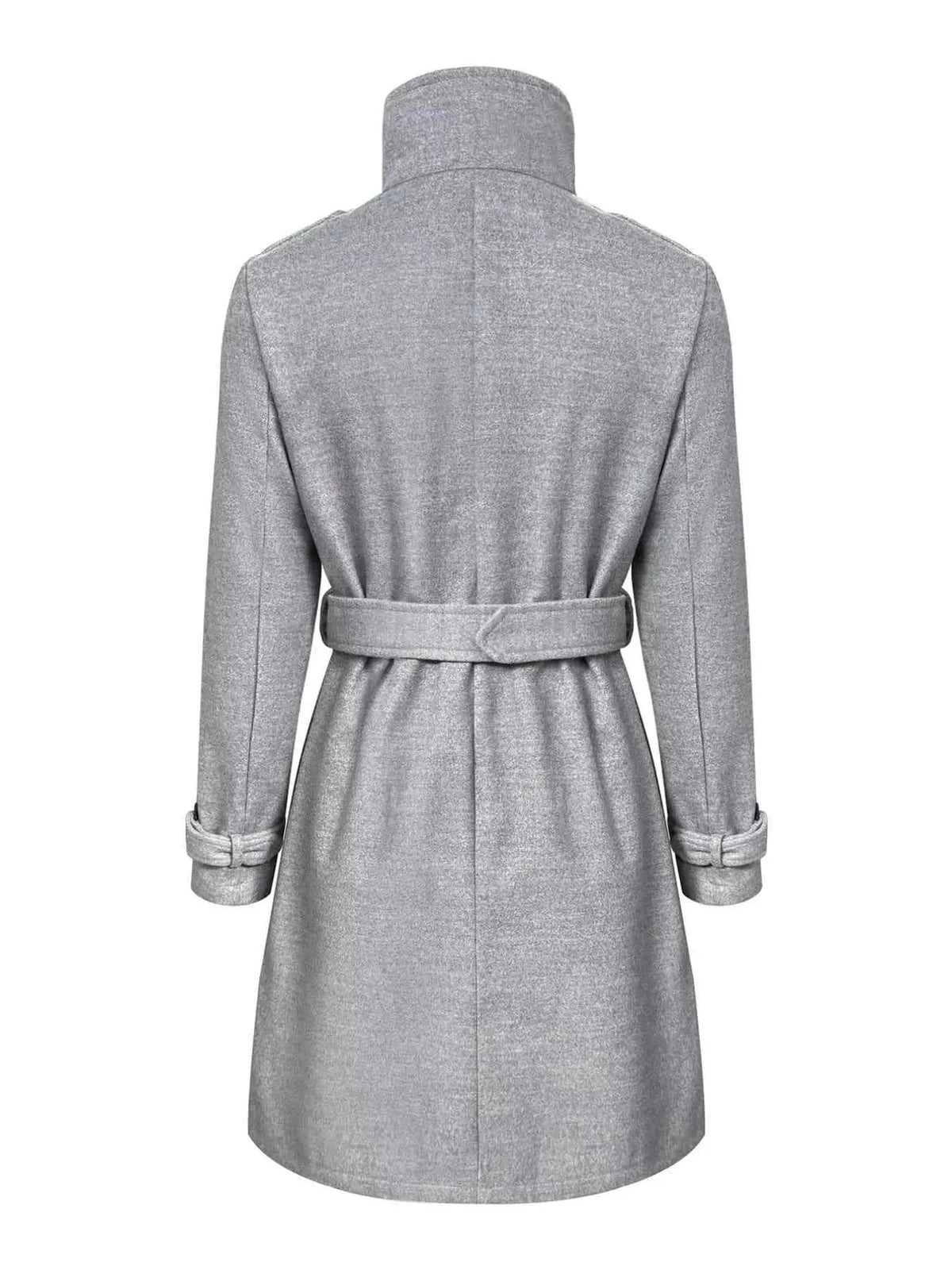 Button-Down Longline Coat with Belt
