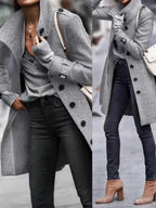 Button-Down Longline Coat with Belt