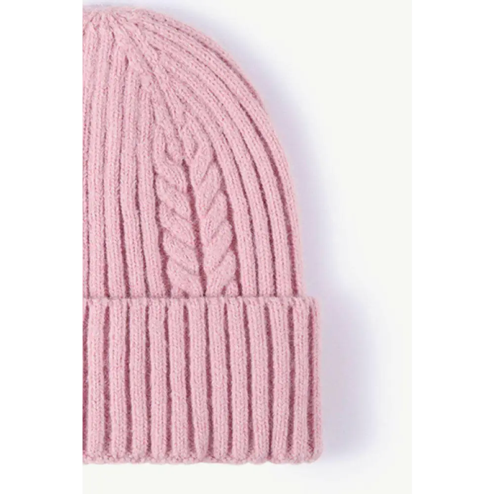 Luxury cable-knit cuff beanie for timeless winter chic $11 picture flat lay beanie pattern solid 40% acrylic, 32%