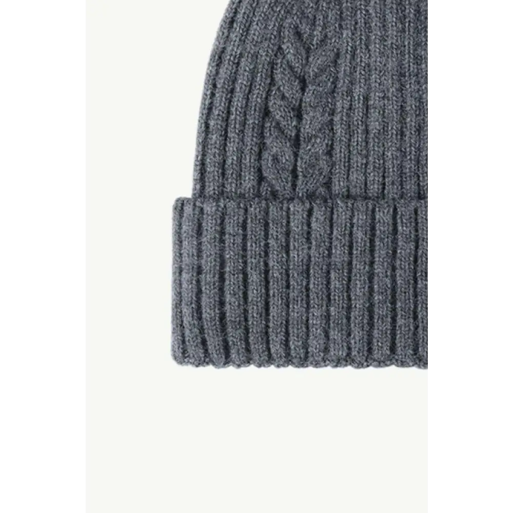 Luxury cable-knit cuff beanie for timeless winter chic $11 picture flat lay beanie pattern solid 40% acrylic, 32%