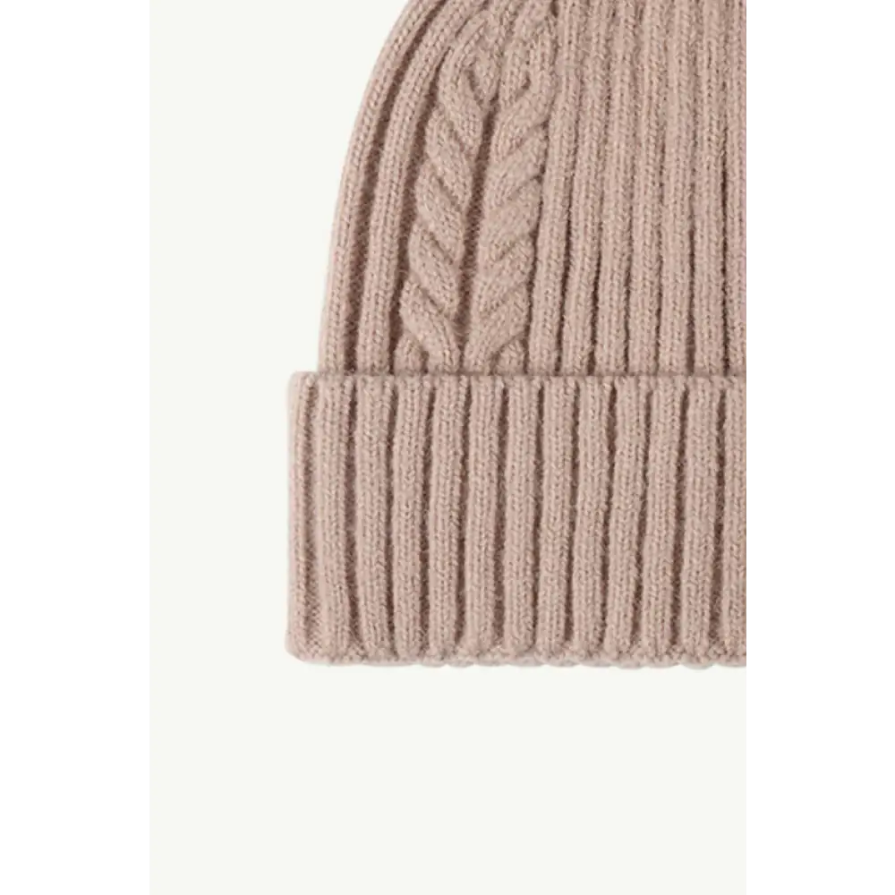 Luxury cable-knit cuff beanie for timeless winter chic $11 picture flat lay beanie pattern solid 40% acrylic, 32%