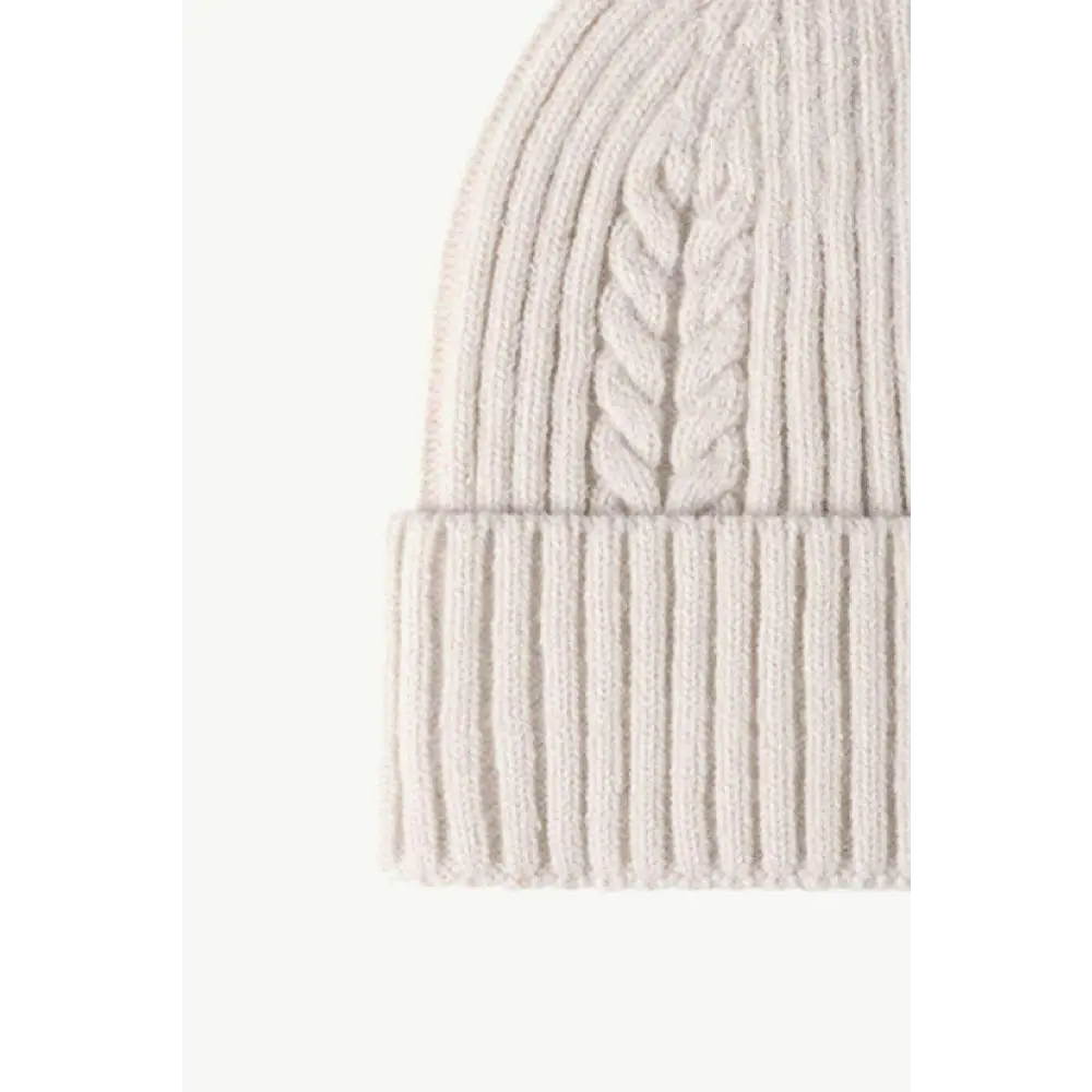 Luxury cable-knit cuff beanie for timeless winter chic $11 picture flat lay beanie pattern solid 40% acrylic, 32%