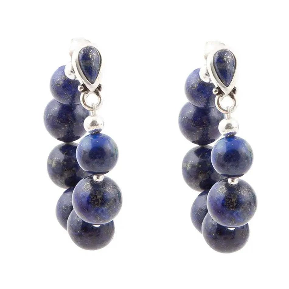 Carly Blue Lapis Complete Loop Sterling Silver Post Earrings - Maven Couture IncEarrings