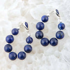 Carly Blue Lapis Complete Loop Sterling Silver Post Earrings - Maven Couture IncEarrings
