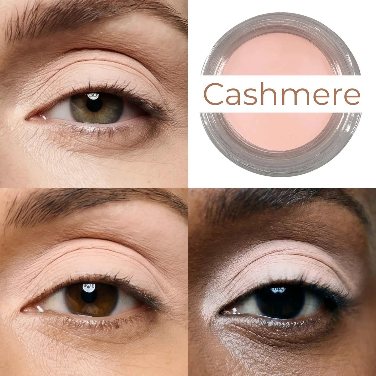 Cashmere Any Wear Creme - A Waterproof Multi-tasking creme to powder product for eyes, cheeks & lips. Can be worn anywhere