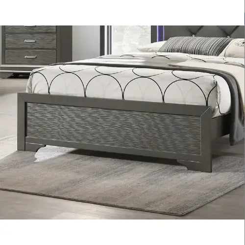 Indulge in luxury with the dark gray faux leather tufted headboard