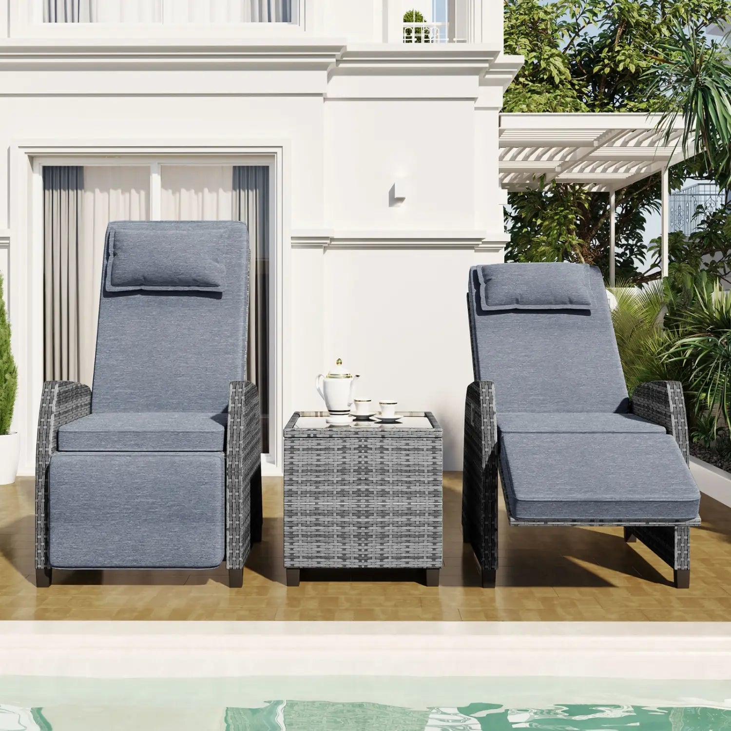 Elevate your outdoors with the u style rattan 2-person set