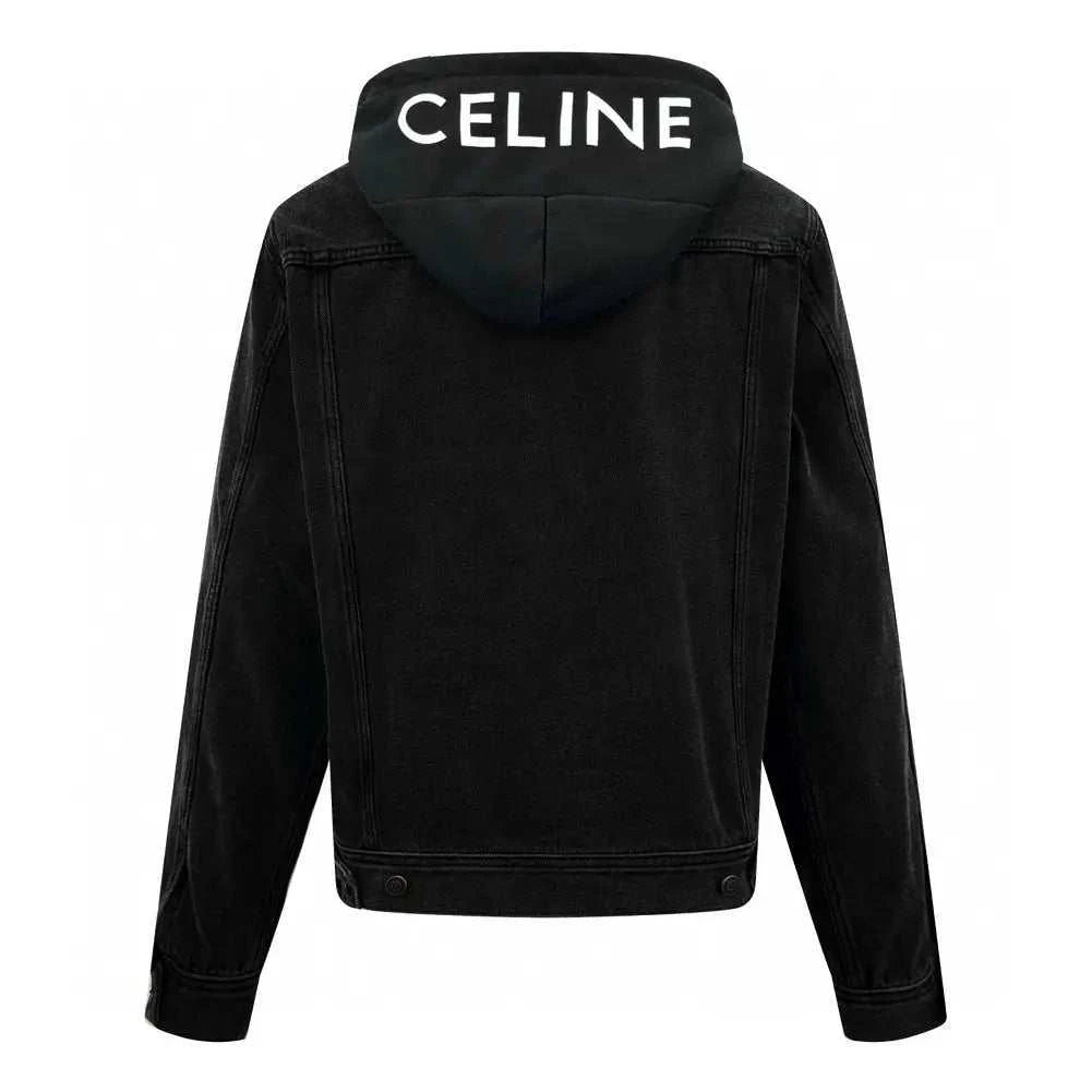 CELINE Washed Grey Denim Jacket – Casual Single-Breasted - Maven Couture Inc