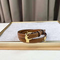 Celine Women Gold Buckle Belt 'Brown' - Maven Couture Inc