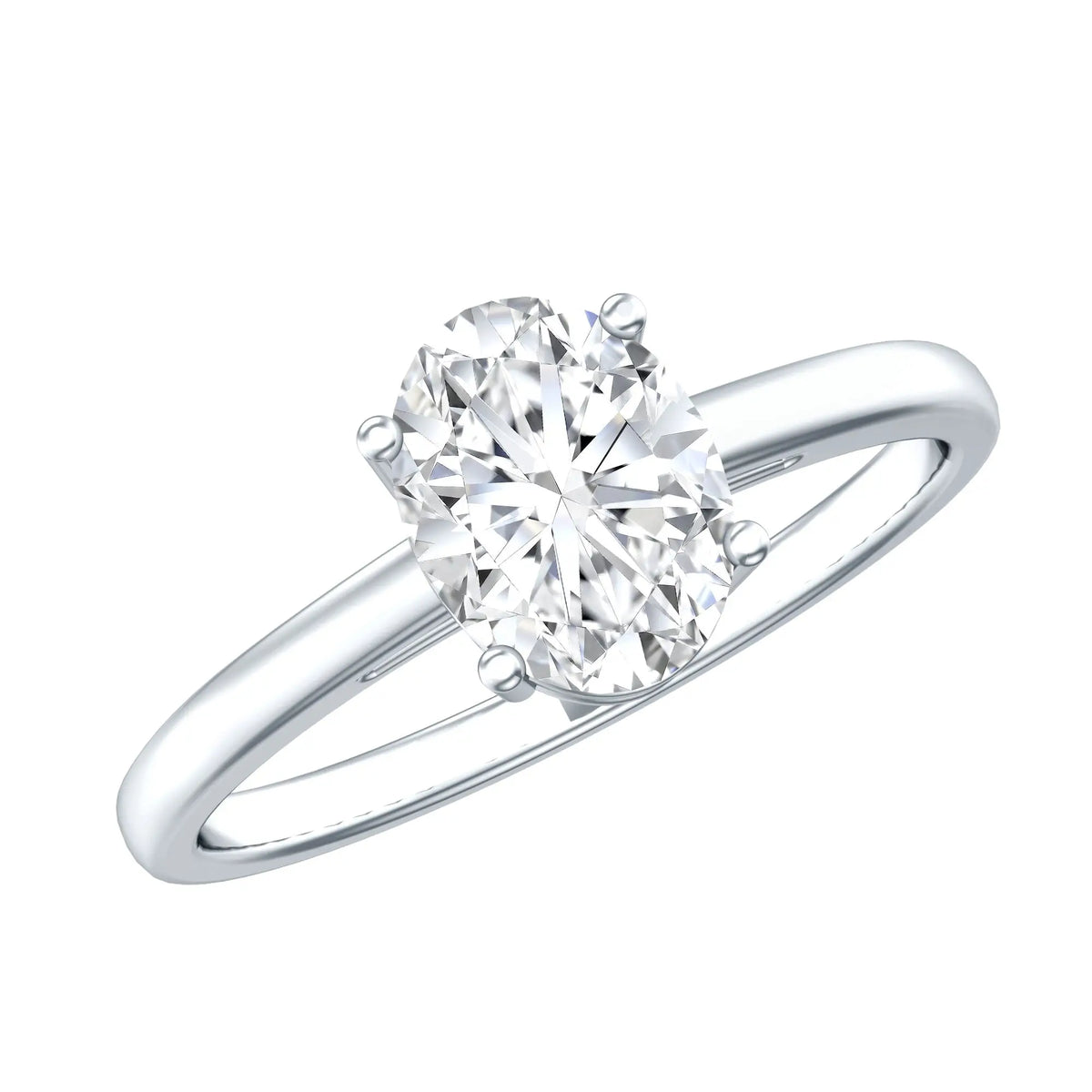 Certified 1.2 Carat Solitaire Moissanite Oval Engagement Ring