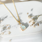 Certified 1.25 Carat Ethiopian Opal Solitaire Necklace with Moissanite