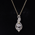 Certified 1.75 Carat Morganite Teardrop Necklace with Diamond