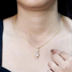Certified 1.75 Carat Morganite Teardrop Necklace with Diamond