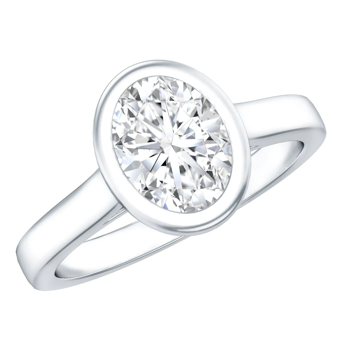 Certified 1 Carat Lab Grown Diamond Bezel Set Engagement Ring