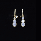 Certified Bezel Set Moissanite Hoop Dangle Earrings