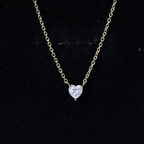Certified Half Carat Moissanite Heart Promise Necklace with Silver Chain