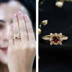 Certified Lab Grown Ruby Diamond Retro Engagement Ring