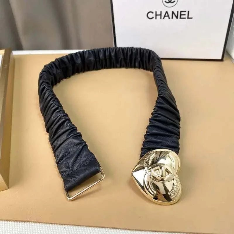 Chanel Calfskin CC Heart Coco In Love Women Belt 'Black' - Maven Couture Inc