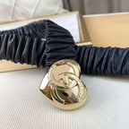 Chanel Calfskin CC Heart Coco In Love Women Belt 'Black' - Maven Couture Inc