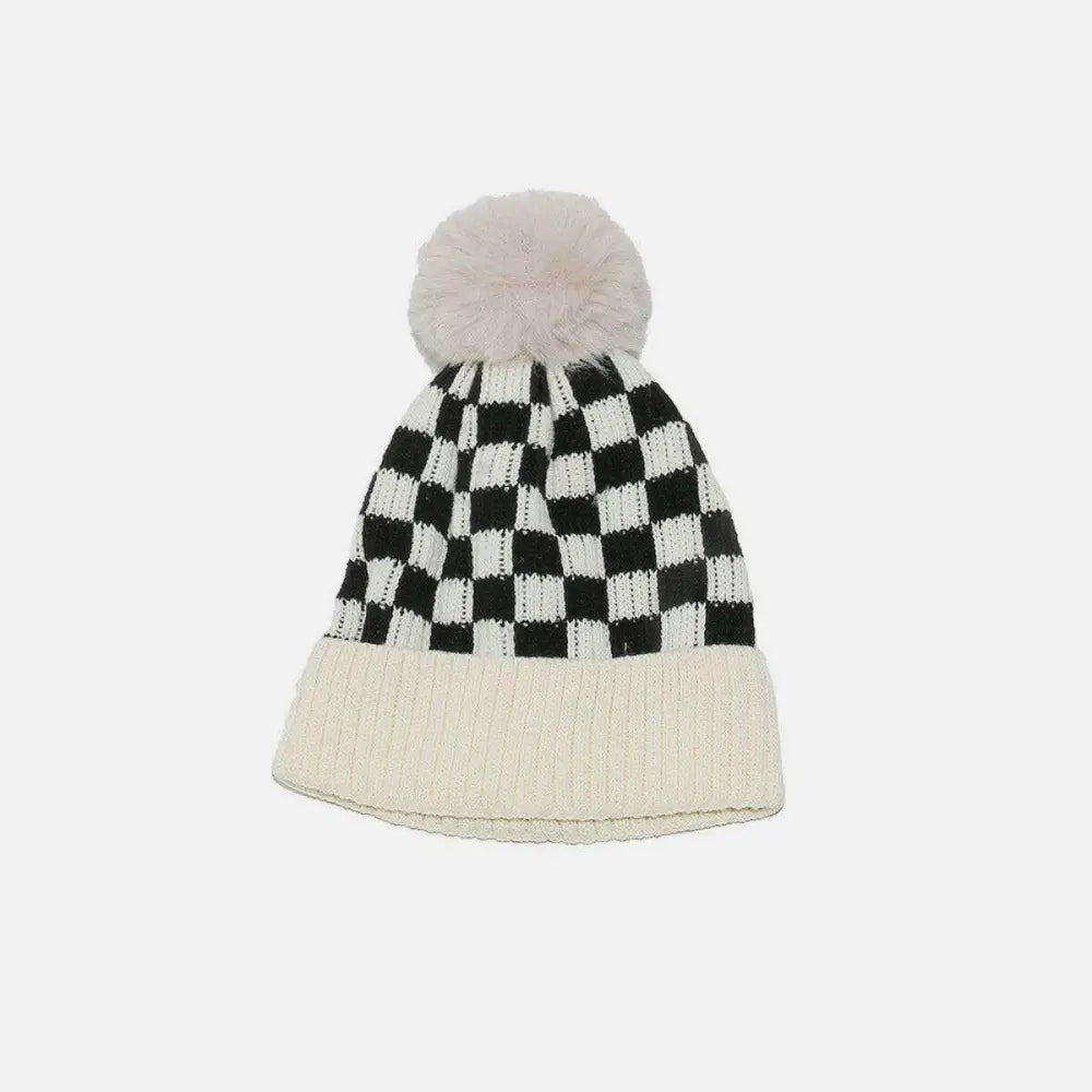 Chic checkered knit hat redefines luxury fashion for women $13.94 1-piece acrylic, renowned for its durability