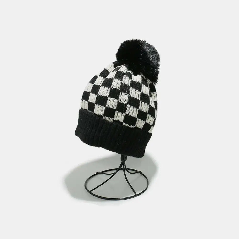 Chic checkered knit hat redefines luxury fashion for women $13.94 1-piece acrylic, renowned for its durability