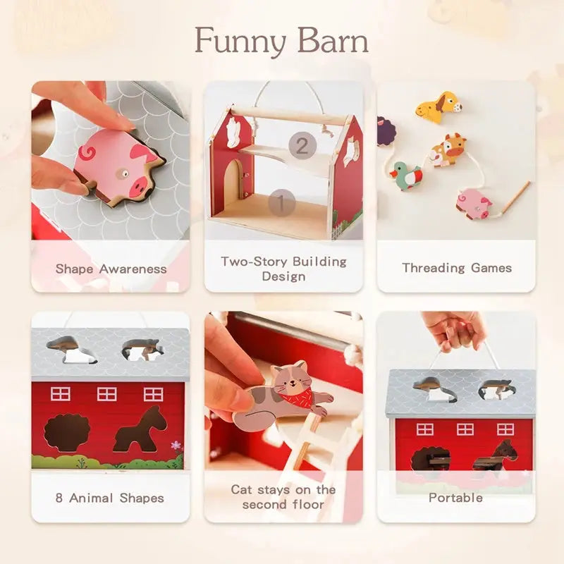 Enchanting wooden barn toy for children’s cognitive development $39.99 product immerse yourself in the charm