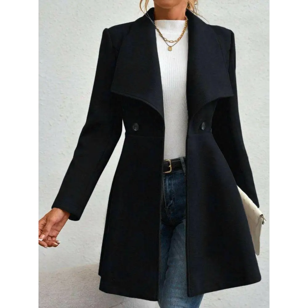 Timeless luxury fashion for women with the elegant collared neck coat $42.88 immerse yourself in a delightful basic