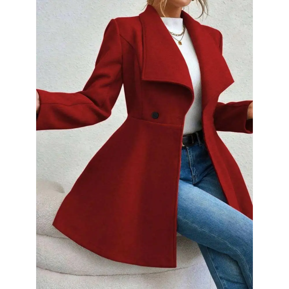 Timeless luxury fashion for women with the elegant collared neck coat $42.88 immerse yourself in a delightful basic