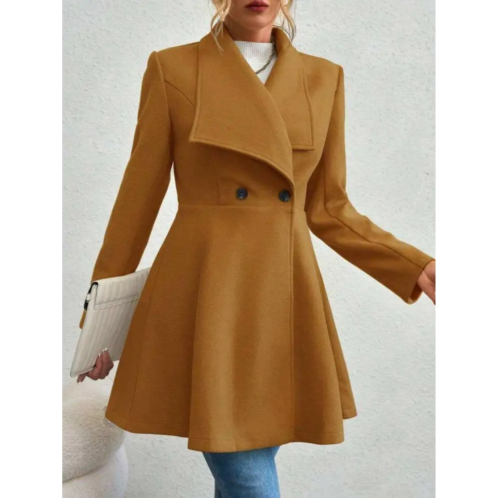 Timeless luxury fashion for women with the elegant collared neck coat $42.88 immerse yourself in a delightful basic