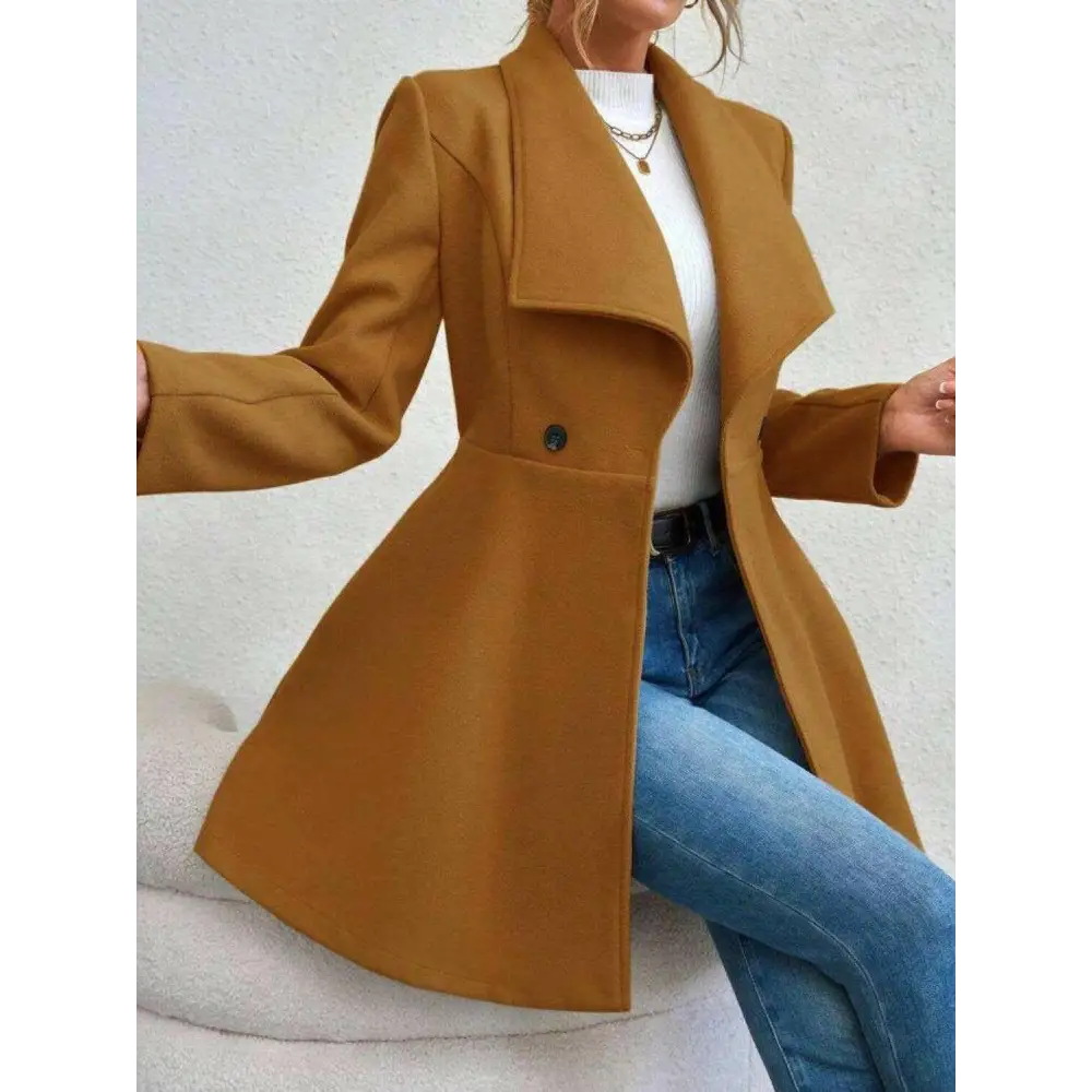 Timeless luxury fashion for women with the elegant collared neck coat $42.88 immerse yourself in a delightful basic