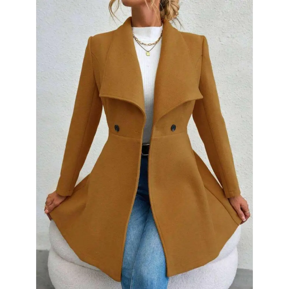 Timeless luxury fashion for women with the elegant collared neck coat $42.88 immerse yourself in a delightful basic